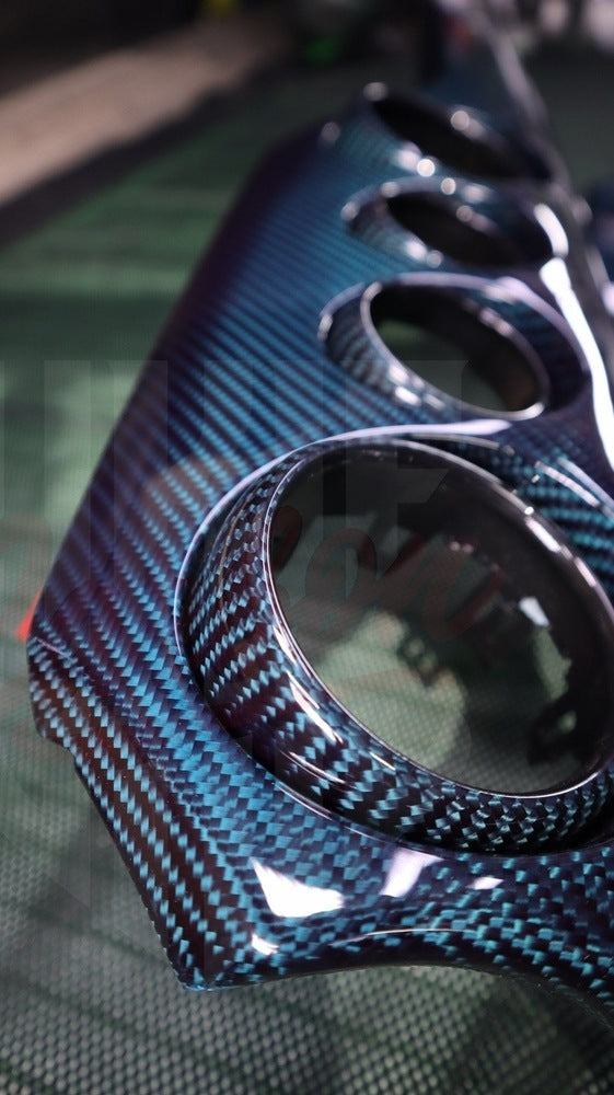 2015-2023 Mustang S550 Blue Carbon Fiber Dashboard Trim - by ukiecarbon.com