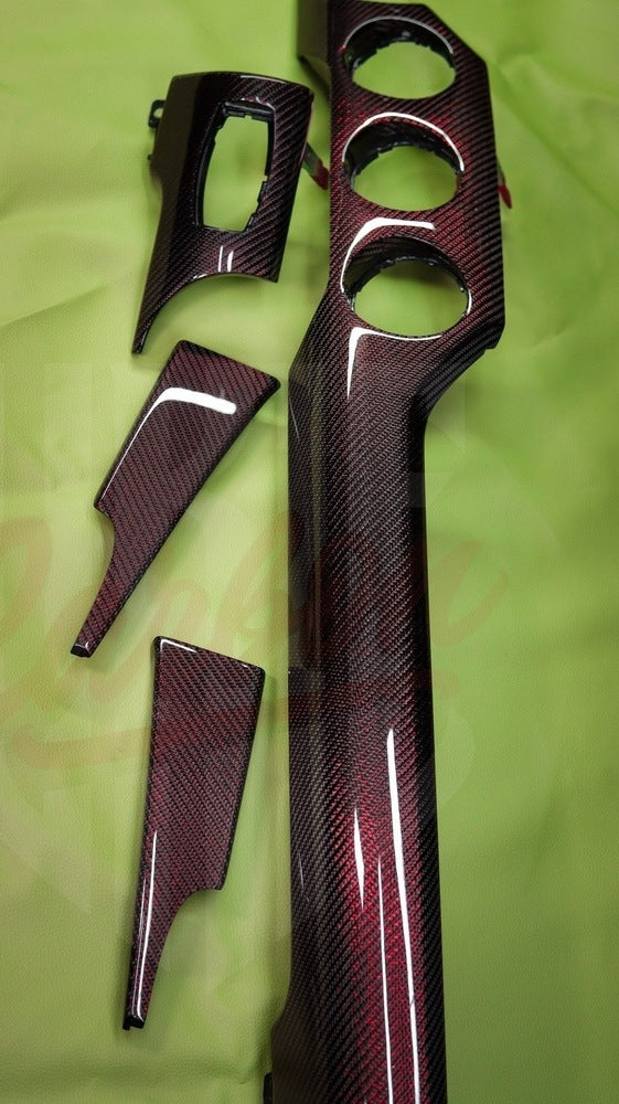 2015-2023 Mustang S550 Reflective Red Carbon Fiber Dashboard Trim - by ukiecarbon.com
