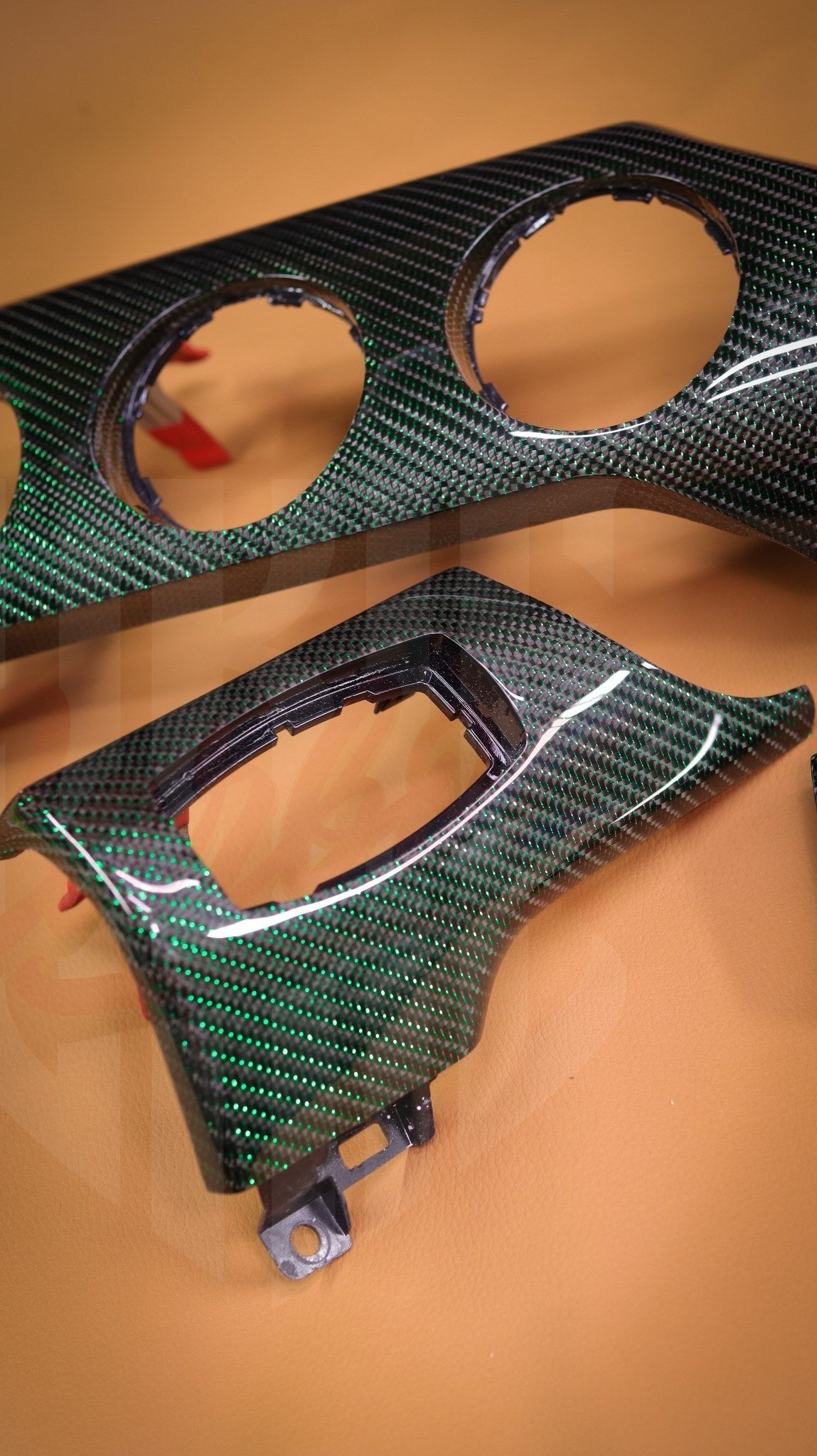 2015-2023 Mustang S550 Reflective Green Carbon Fiber Dashboard Trim