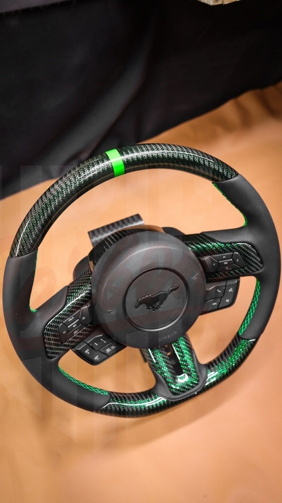 2015-2023 Mustang S550 GREEN REFLECTED CARBON FIBER - by ukiecarbon.com