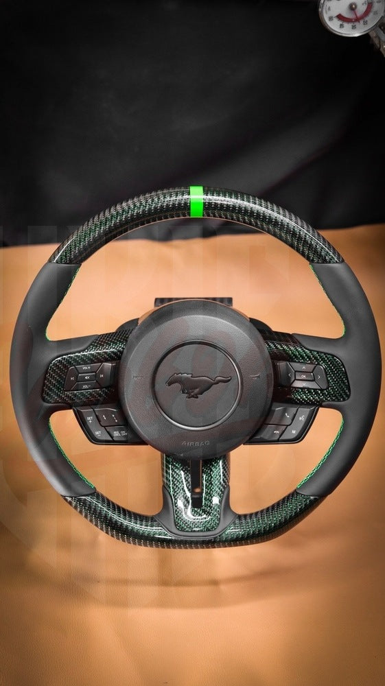 2015-2023 Mustang S550 GREEN REFLECTED CARBON FIBER - by ukiecarbon.com