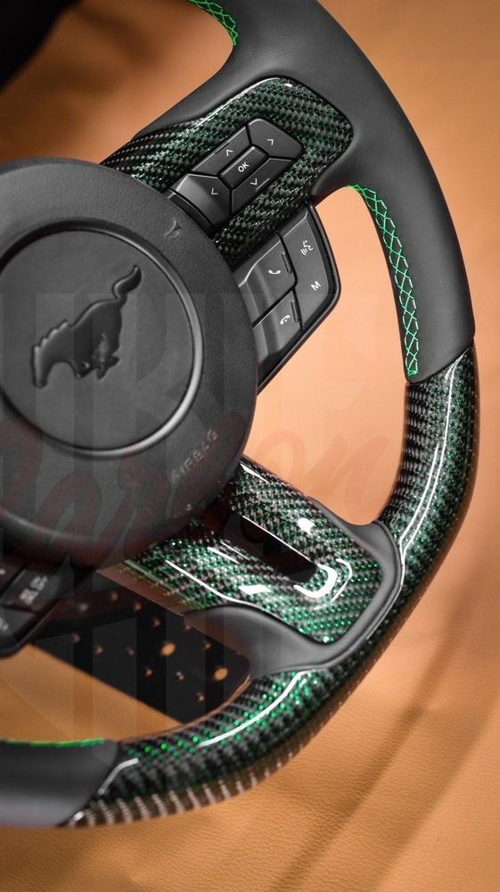 2015-2023 Mustang S550 GREEN REFLECTED CARBON FIBER - by ukiecarbon.com