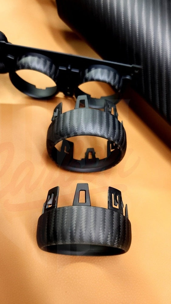 2015-2023 Mustang S550 4x4 Twill Matte Carbon Fiber Air Vents / Gauges Bezels - by ukiecarbon.com