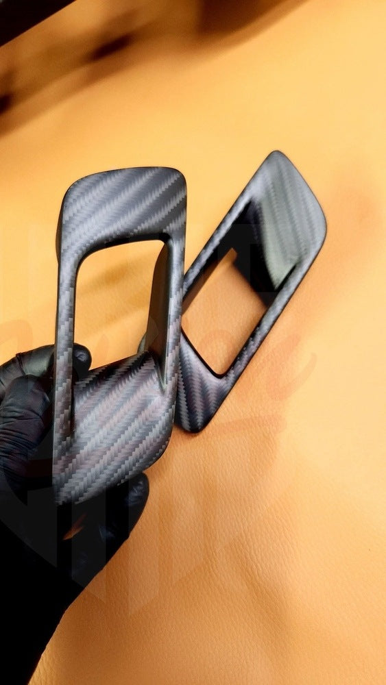 2015-2023 Mustang S550 4x4 Twill Matte Carbon Fiber Doorlatches - by ukiecarbon.com