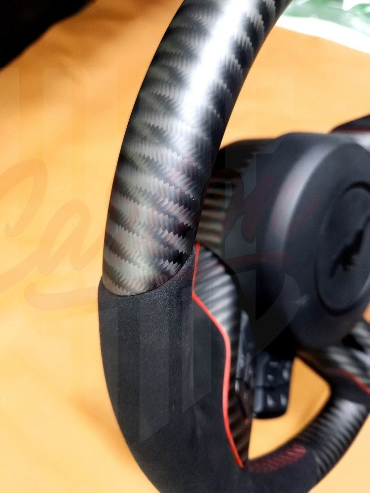 2015-2023 Mustang S550 4x4 Twill Matte Carbon Fiber Steering Wheel - by ukiecarbon.com
