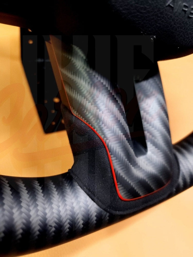 2015-2023 Mustang S550 4x4 Twill Matte Carbon Fiber Steering Wheel - by ukiecarbon.com