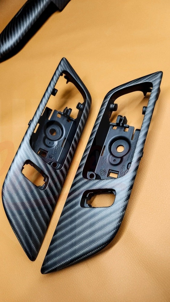 2015-2023 Mustang S550 4x4 Twill Matte Carbon Fiber Active Doorhandle - by ukiecarbon.com