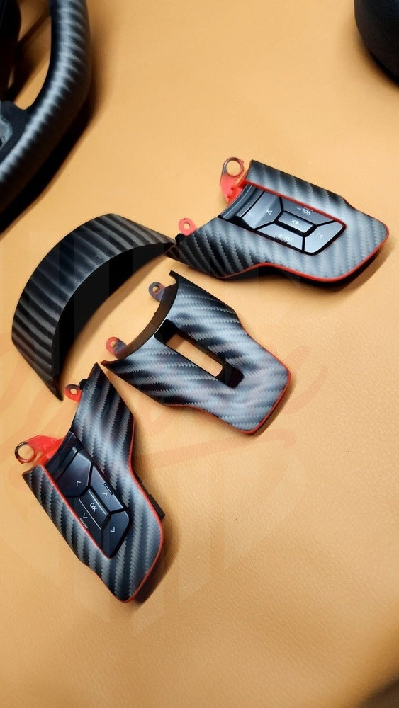 2015-2023 Mustang S550 4x4 Twill Matte Carbon Fiber Steering Wheel - by ukiecarbon.com