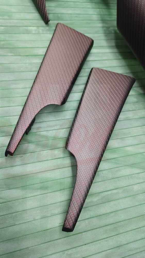 2015-2023 S550 Mustang Matte Red Reflective Carbon Fiber Dashboard Trim - by ukiecarbon.com