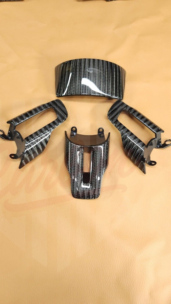 2015-2023 Mustang S550 Wide Twill Carbon Fiber Steering Wheel Bezels - by ukiecarbon.com