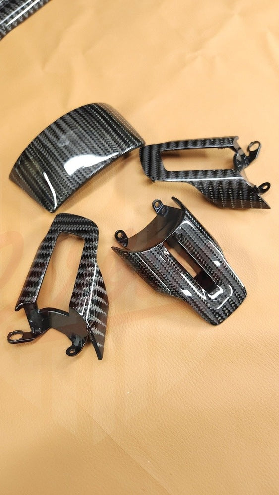 2015-2023 Mustang S550 Wide Twill Carbon Fiber Steering Wheel Bezels - by ukiecarbon.com