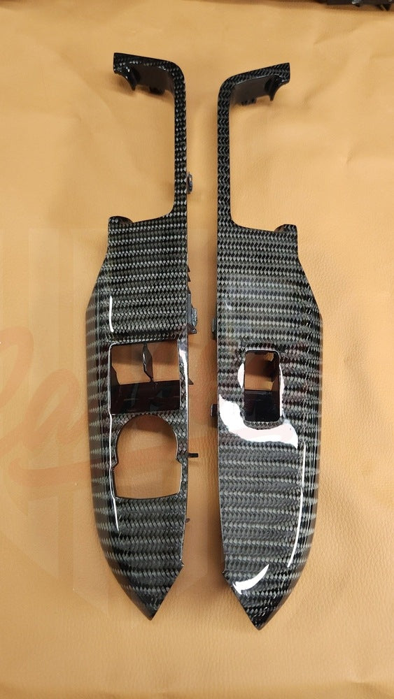 2015-2023 Mustang S550 Wide Twill Carbon Fiber Window Switch Panel - by ukiecarbon.com