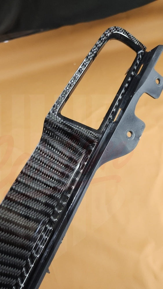 2015-2023 Mustang S550 Wide Twill Carbon Fiber Dashboard Trim With Chassis # - by ukiecarbon.com