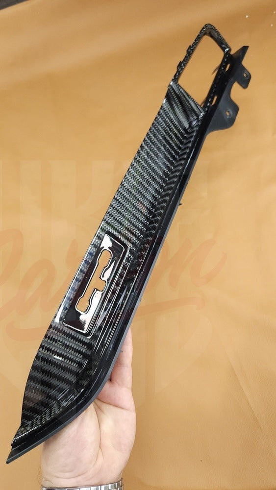 2015-2023 Mustang S550 Wide Twill Carbon Fiber Dashboard Trim With Chassis # - by ukiecarbon.com