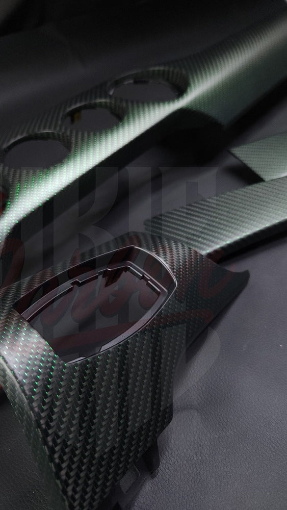 2015-2023 S550 Mustang Matte Reflective Green Carbon Fiber Performance Dashboard Trim - by ukiecarbon.com
