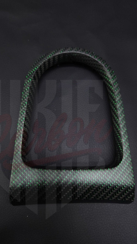 2015-2023 Mustang S550 Matte Reflective Green Carbon Fiber Shifter Bezel - by ukiecarbon.com