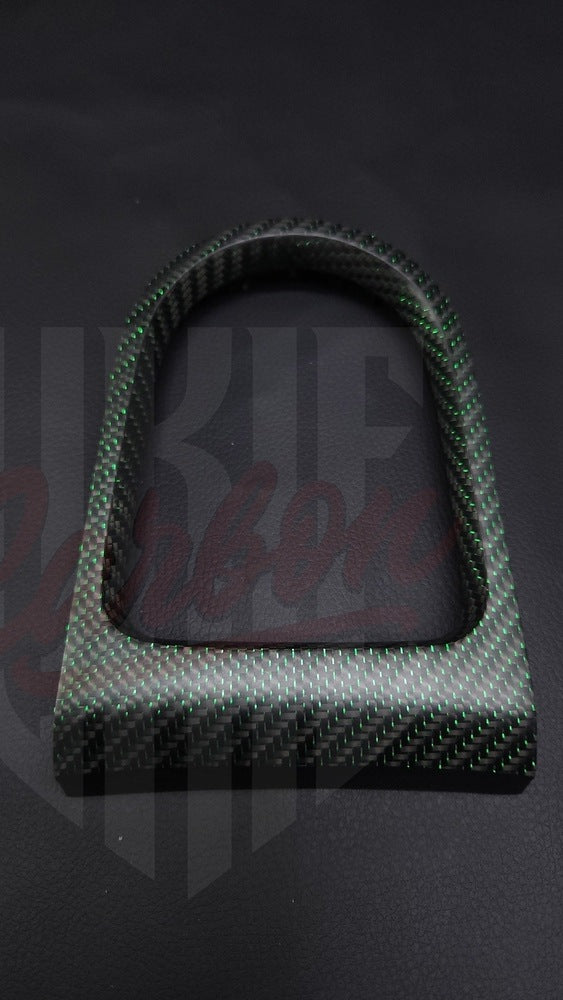 2015-2023 Mustang S550 Matte Reflective Green Carbon Fiber Shifter Bezel - by ukiecarbon.com
