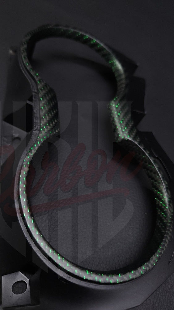 2015-2023 Mustang S550 Matte Reflective Green Carbon Fiber Cup Holder - by ukiecarbon.com