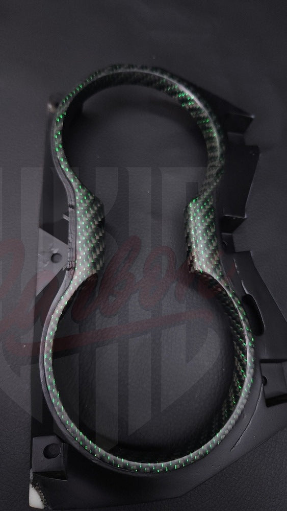 2015-2023 Mustang S550 Matte Reflective Green Carbon Fiber Cup Holder - by ukiecarbon.com