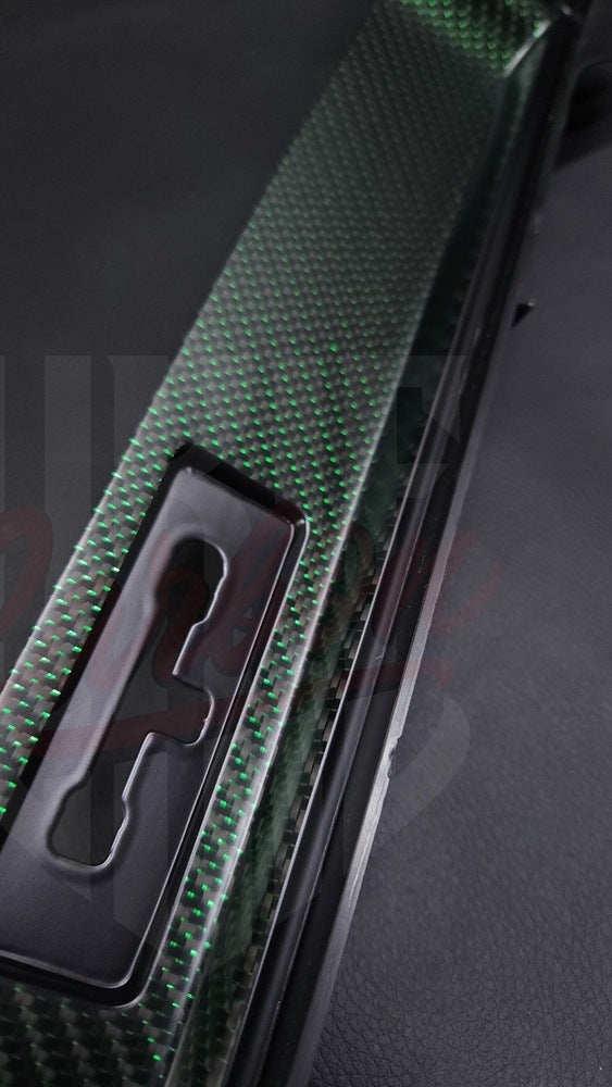 2015-2023 Mustang S550 Matte Reflective Green Dashboard Trim With Chassis # - by ukiecarbon.com