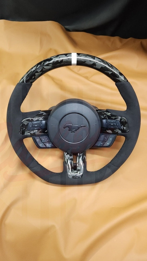2015-2023 Mustang S550 Forged Carbon Fiber Steering Wheel - by ukiecarbon.com