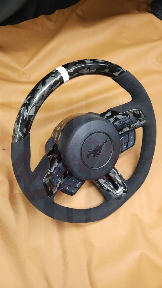 2015-2023 Mustang S550 Forged Carbon Fiber Steering Wheel - by ukiecarbon.com