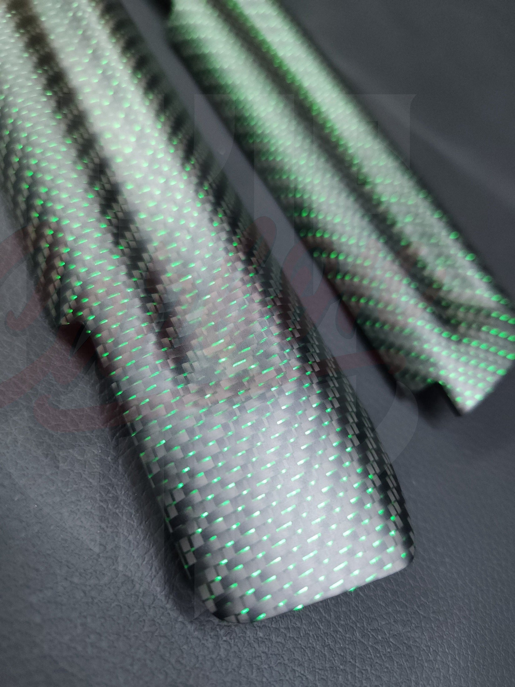 2015-2023 Mustang S550 Matte Reflective Green Carbon Fiber Door Handle