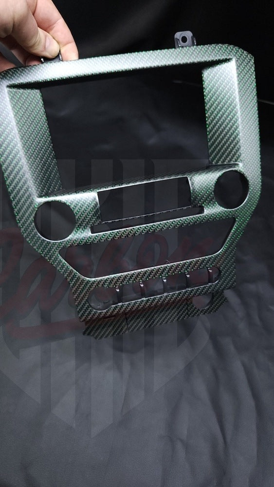 2015-2023 Mustang S550 Matte Green Reflective Carbon Fiber Navigation Bezel - by ukiecarbon.com