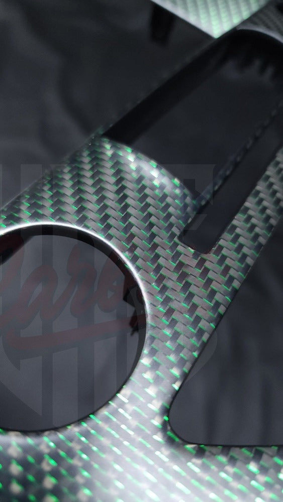 2015-2023 Mustang S550 Matte Green Reflective Carbon Fiber Navigation Bezel - by ukiecarbon.com