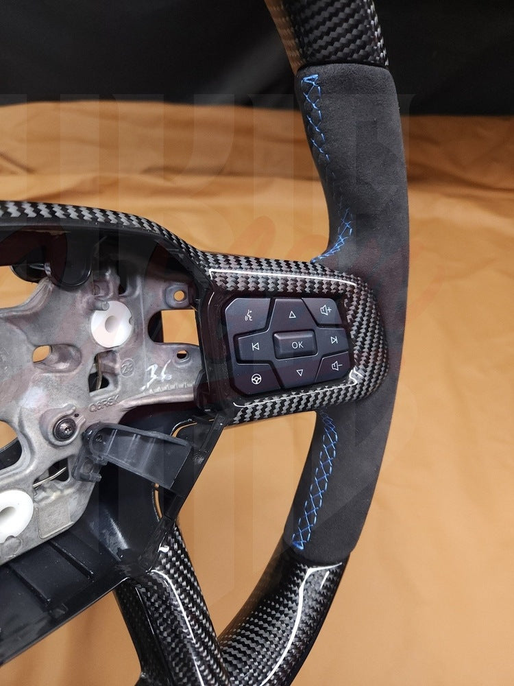 2024+ Mustang S650 Carbon Fiber Steering Wheel "Upper & Lower Carbon Fiber" - by ukiecarbon.com