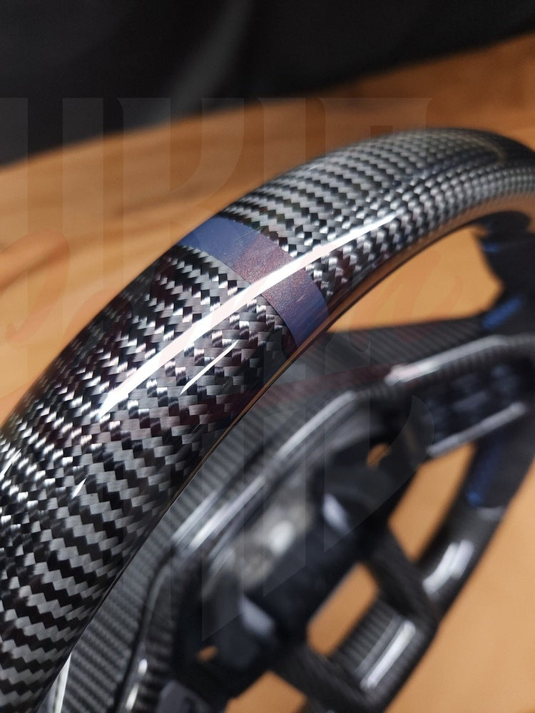 2024+ Mustang S650 Carbon Fiber Steering Wheel "Upper & Lower Carbon Fiber" - by ukiecarbon.com