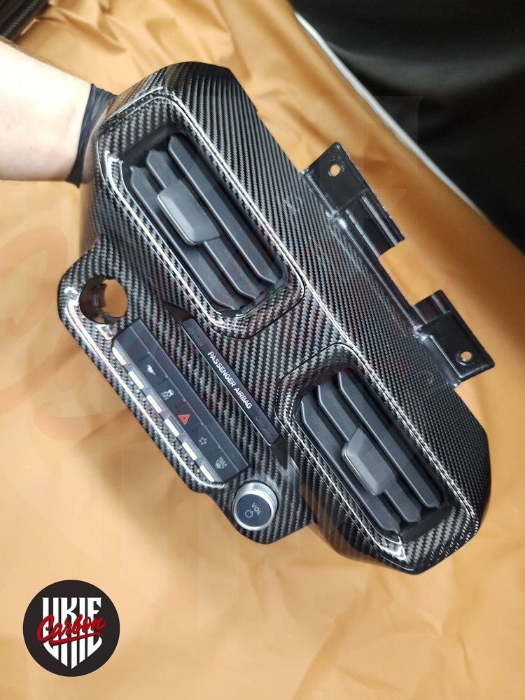 2024+ Mustang S650 Carbon Fiber CENTER DASH AIR VENT GRILL - by ukiecarbon.com
