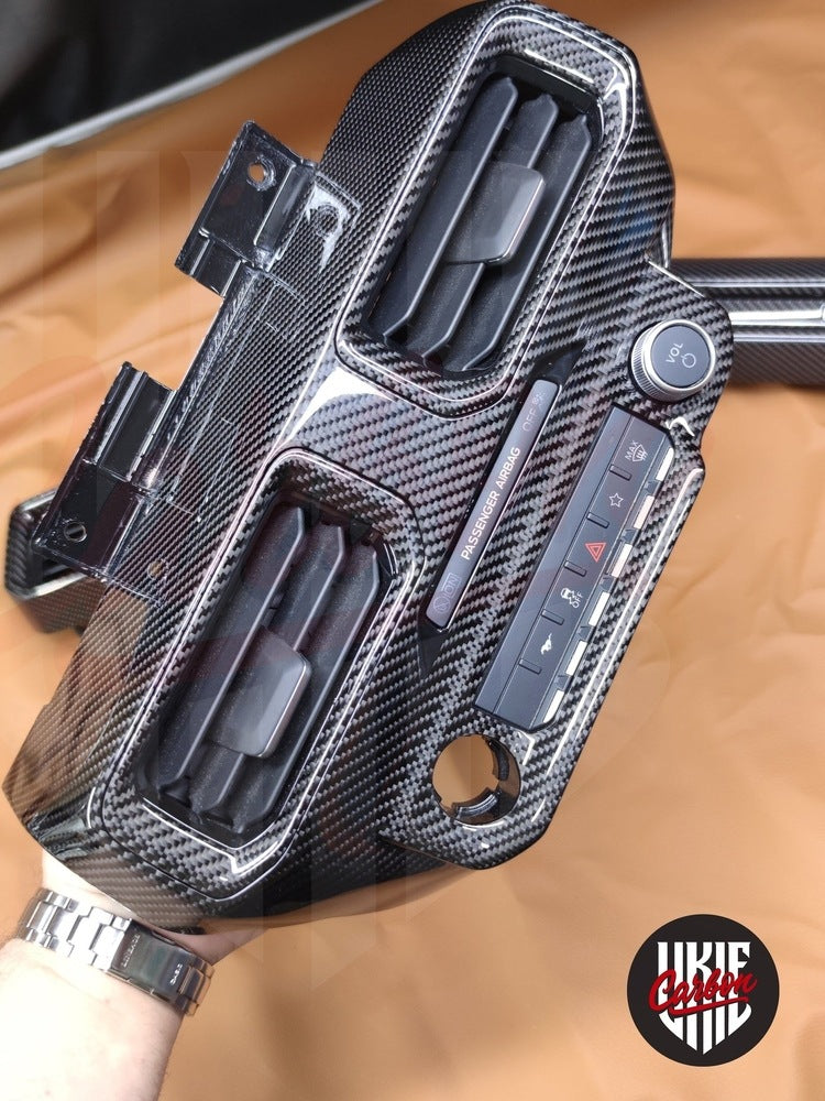 2024+ Mustang S650 Carbon Fiber CENTER DASH AIR VENT GRILL - by ukiecarbon.com