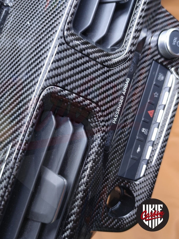 2024+ Mustang S650 Carbon Fiber CENTER DASH AIR VENT GRILL - by ukiecarbon.com