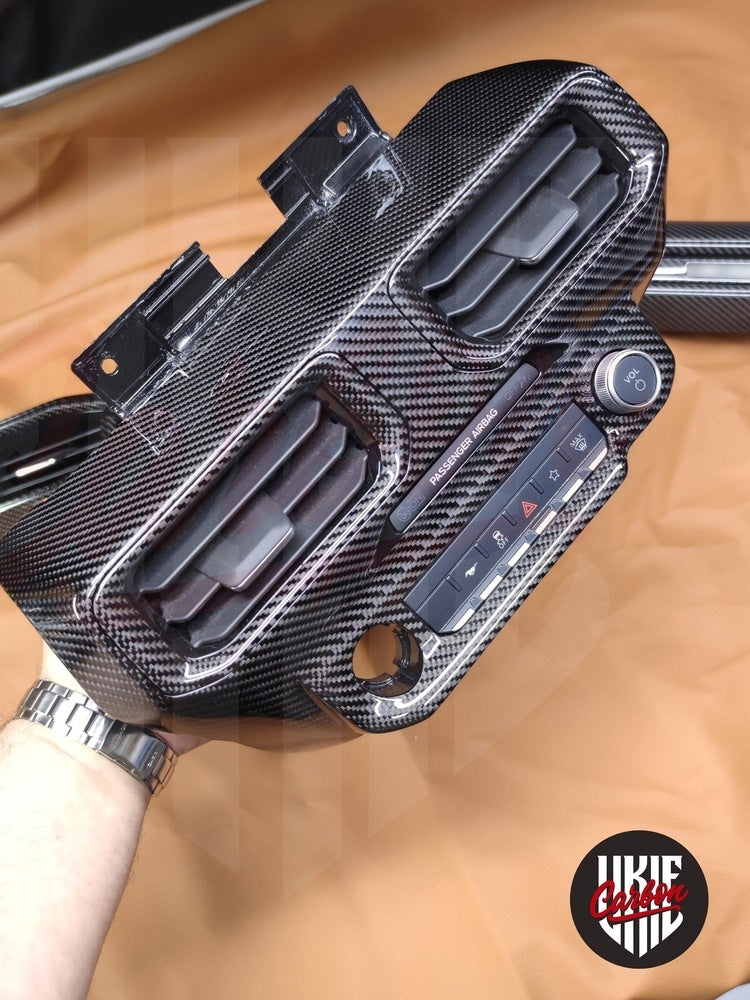 2024+ Mustang S650 Carbon Fiber CENTER DASH AIR VENT GRILL - by ukiecarbon.com