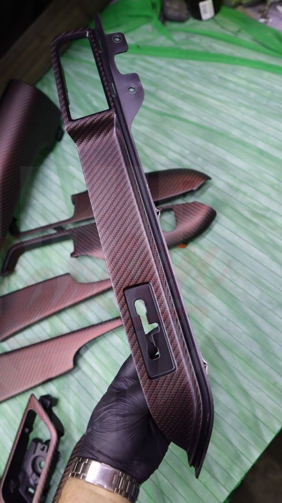 2015-2023 Mustang S550 Matte Reflective Red Dashboard Trim With Chassis # - by ukiecarbon.com