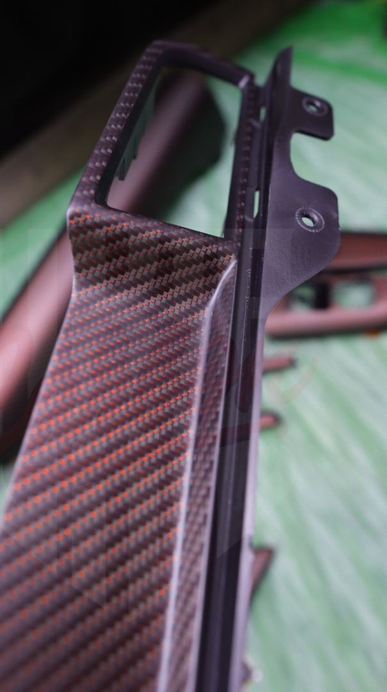 2015-2023 Mustang S550 Matte Reflective Red Dashboard Trim With Chassis # - by ukiecarbon.com