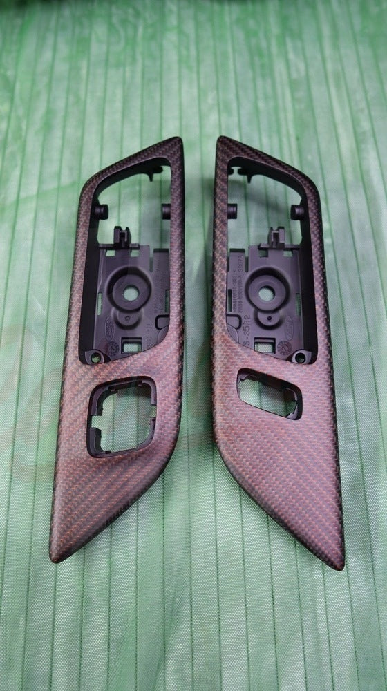 2015-2023 S550 Mustang Matte Reflective Red Carbon fiber Active Door Handle - by ukiecarbon.com