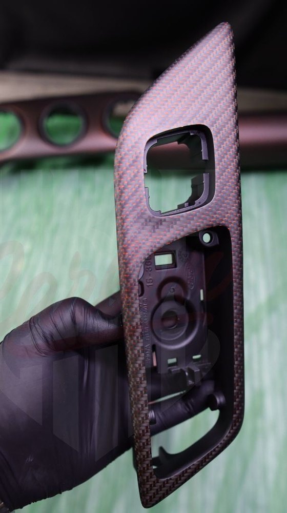 2015-2023 S550 Mustang Matte Reflective Red Carbon fiber Active Door Handle - by ukiecarbon.com