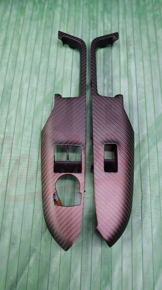 2015-2023 S550 Mustang Matte Reflective Red Carbon fiber Window Switch - by ukiecarbon.com