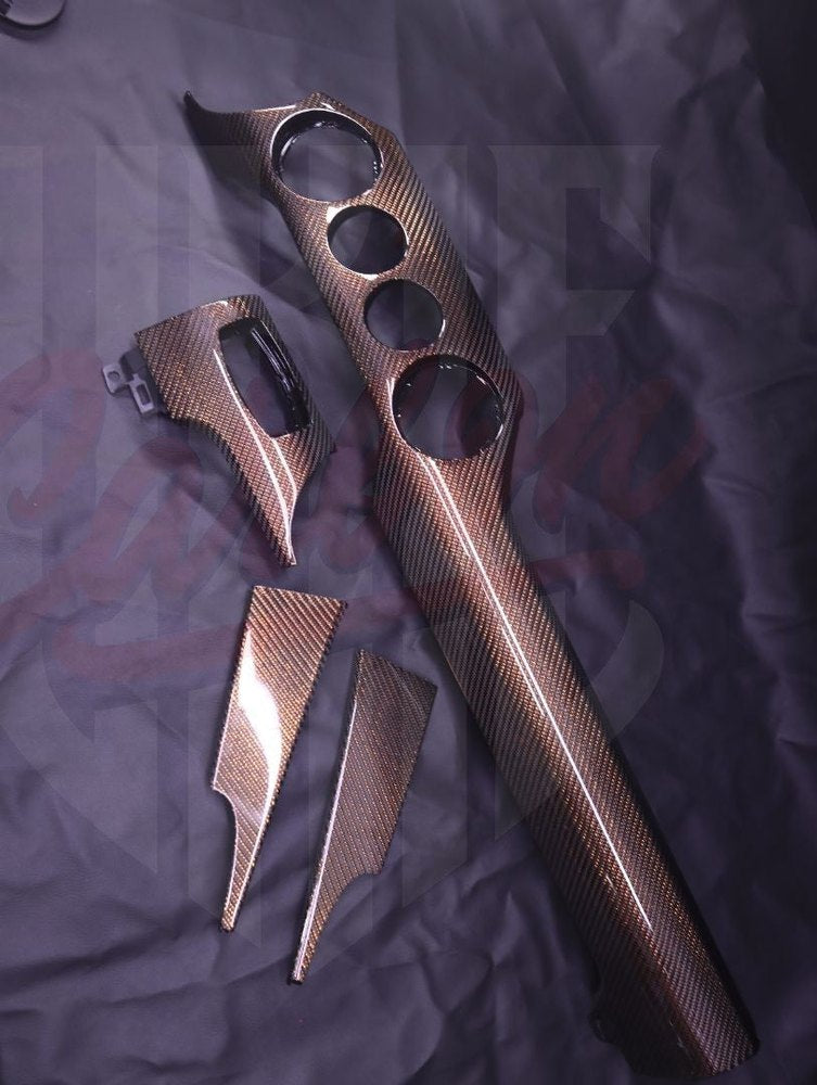 2015-2023 S550 Mustang Orange Reflective Carbon Fiber Dashboard Trim - by ukiecarbon.com