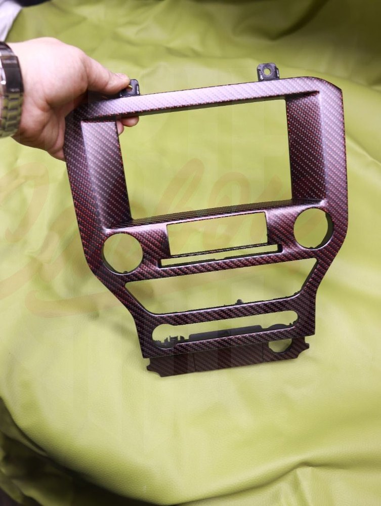 2015-2023 Mustang S550 Matte Red Reflective Carbon Fiber Navigation Bezel - by ukiecarbon.com