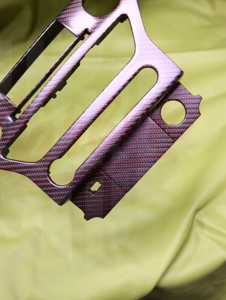 2015-2023 Mustang S550 Matte Red Reflective Carbon Fiber Navigation Bezel - by ukiecarbon.com