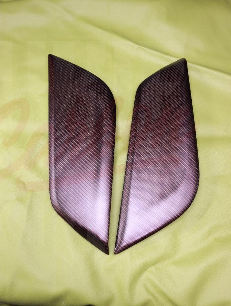 2015-2023 S550 Mustang Matte Red Carbon Fiber Knee Pads - by ukiecarbon.com