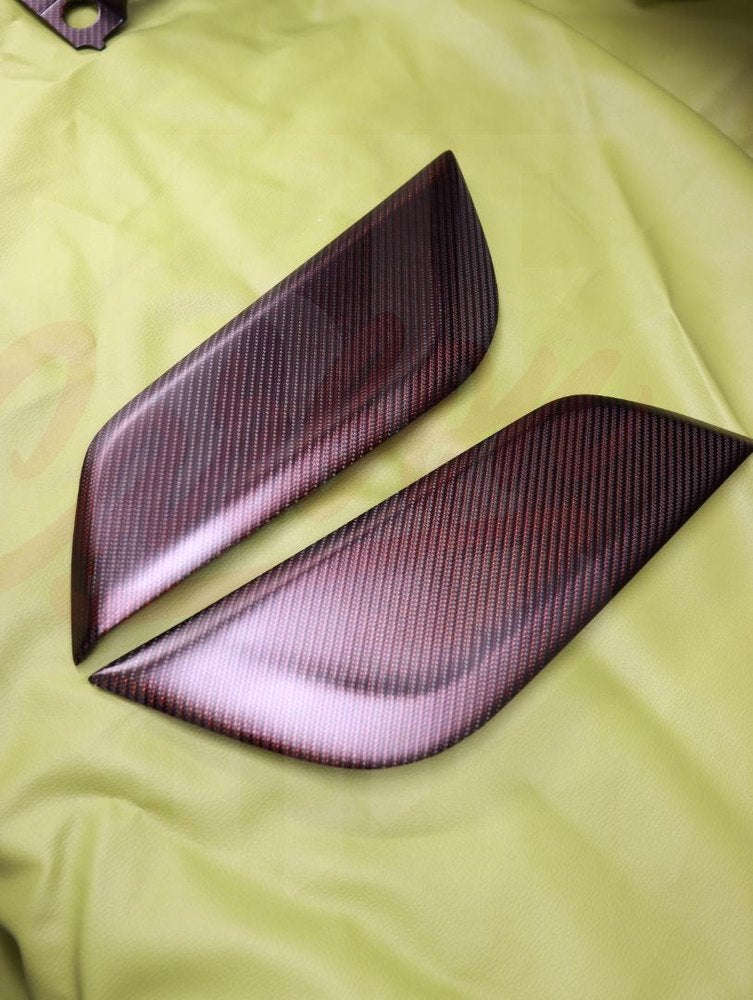 2015-2023 S550 Mustang Matte Red Carbon Fiber Knee Pads - by ukiecarbon.com