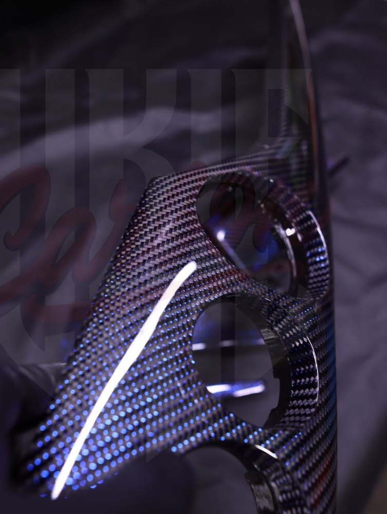 2015-2023 Mustang S550 Reflective Blue Carbon Fiber Dashboard Trim - by ukiecarbon.com