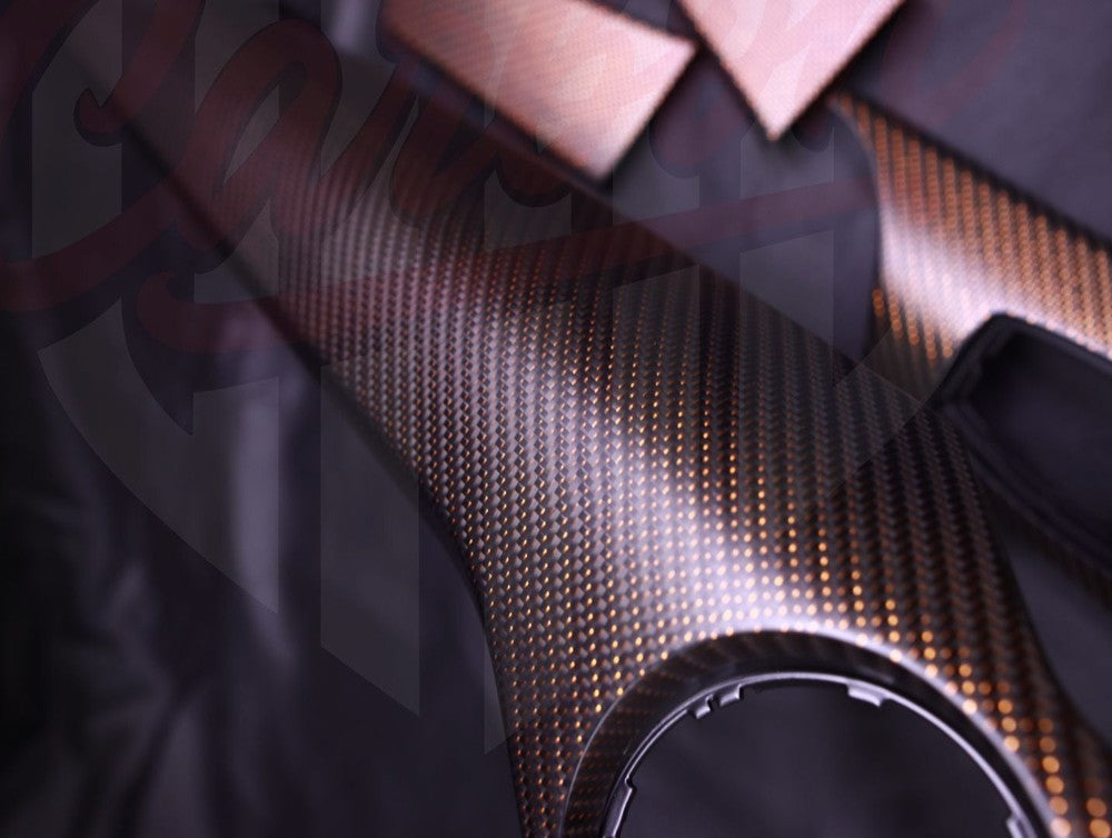 2015-2023 Mustang S550 Matte Orange Reflective Carbon Fiber Dashboard Trim - by ukiecarbon.com
