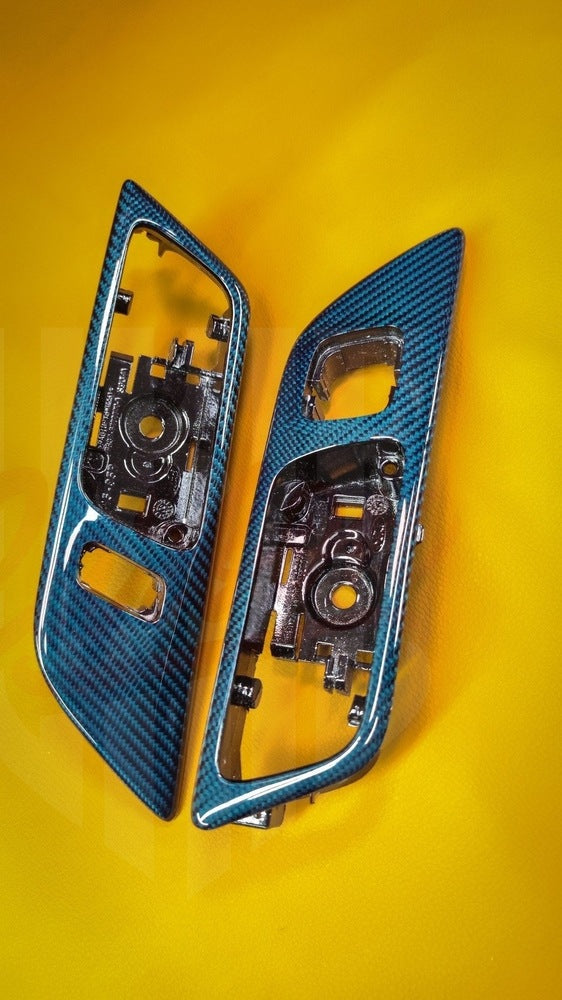 2015-2023 Mustang S550 Blue Carbon Fiber Active Door Handles - by ukiecarbon.com