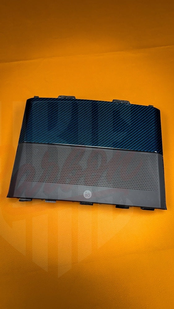 2015-2023 Mustang S550 Blue Carbon Fiber Speaker Cover - by ukiecarbon.com