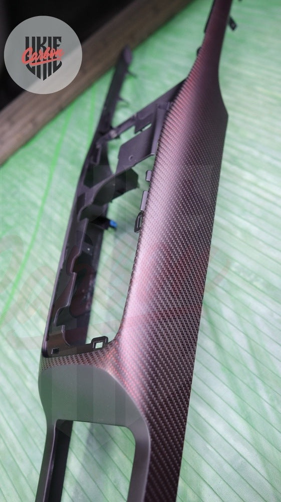 2020-2022 GT500 Matte Reflective Red Carbon Fiber Center Console Tunnel - by ukiecarbon.com